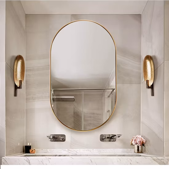 Espejos al por mayor de la longitud del piso del cuarto de baño del diseñador del marco metálico de la decoración al por mayor